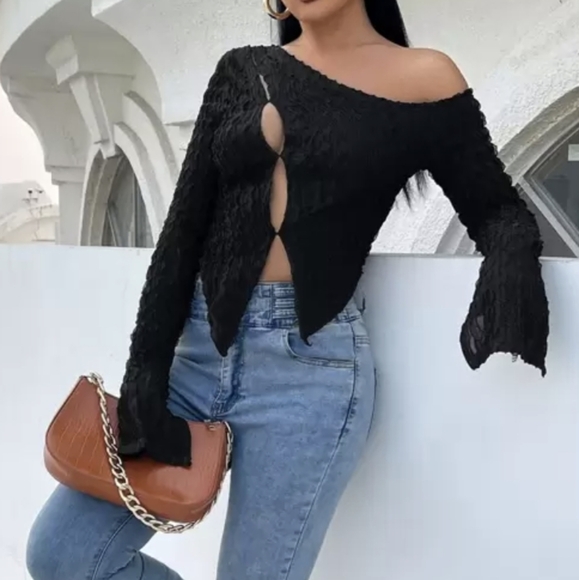 SHEIN Neck Cut Out Asymmetrical Top - Picture 16 of 16